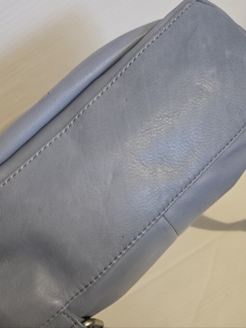 American Leather Co. Cleveland Leather Backpack – Sky Blue Slouchy Bag⁷ - Picture 10 of 16
